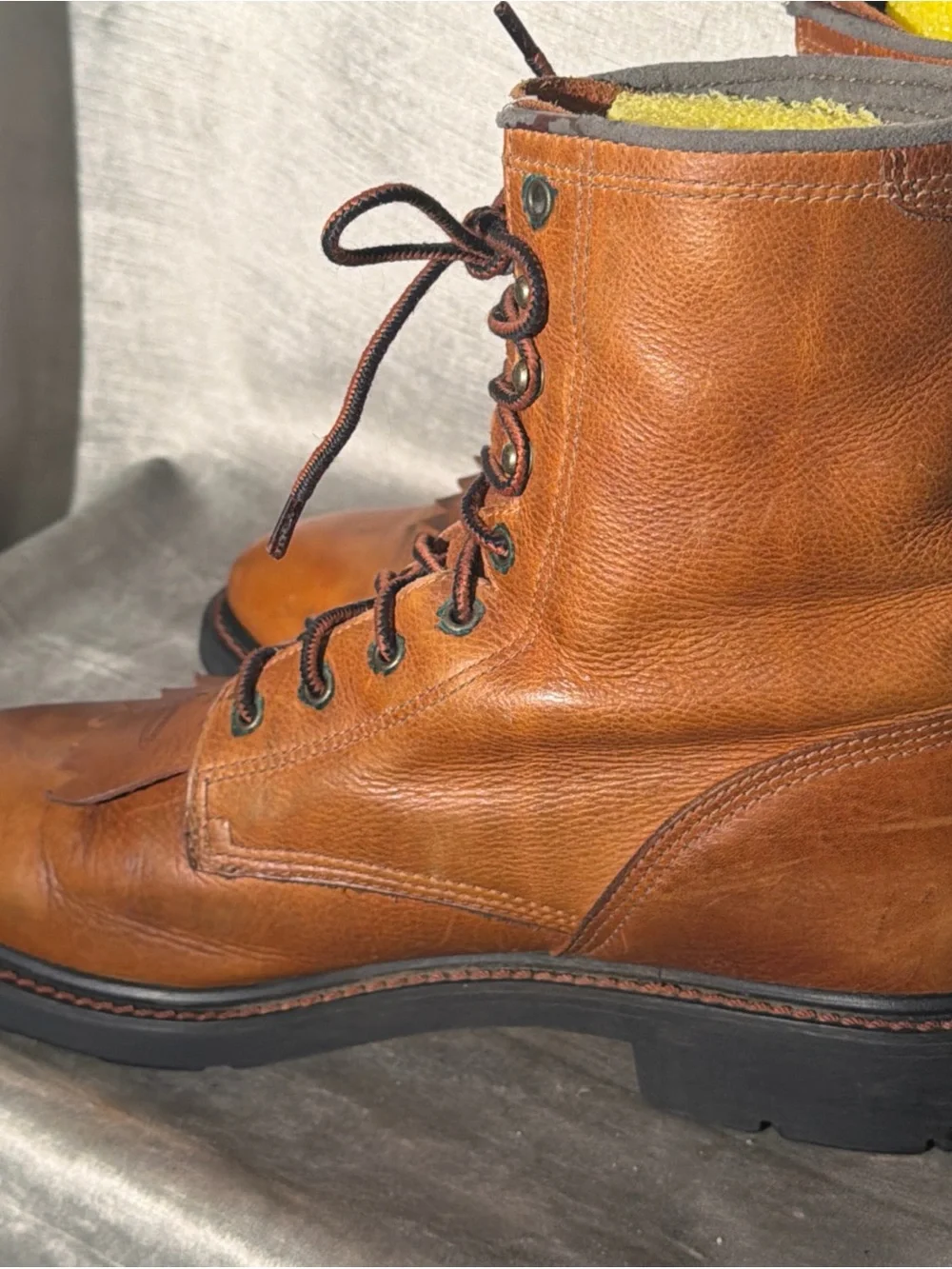 Ariat Men’s Heritage Lacer Western Work Boots Distressed Brown Size 12D